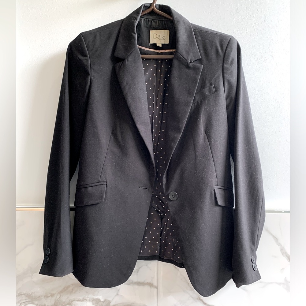Dalia Women’s Black Blazer.  Fully Lined.  False Pockets.